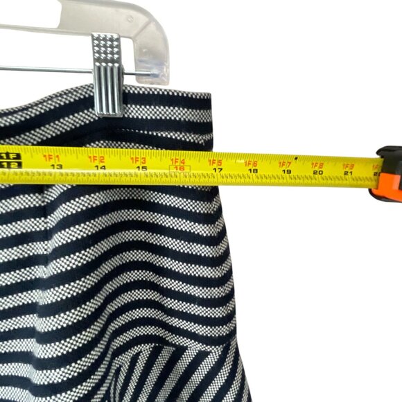 J.Crew Women's Flared Striped Knit Mini Skirt Navy & White Sz 14 Nautical Flowy - Picture 5 of 6